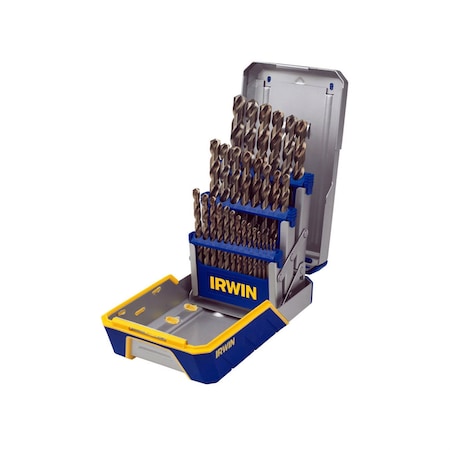 Hanson Hansen 29-Piece Cobalt M-35 Metal Index Reduced Shank Drill Bit Set 3018002